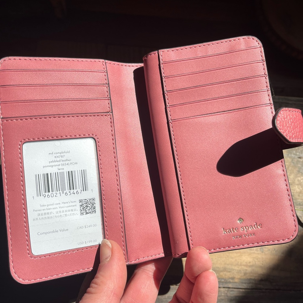 Kate Spade Lena Pomegranate Leather Medium Bifold Wallet 🌷 - Picture 6 of 7